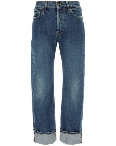 Alexander McQueen Straight Fit Jeans In Selvedge Denim - Blue