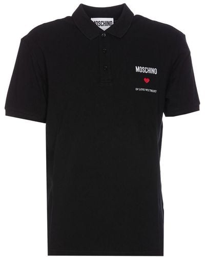 Moschino Polo Shirt With Embroidery - Black