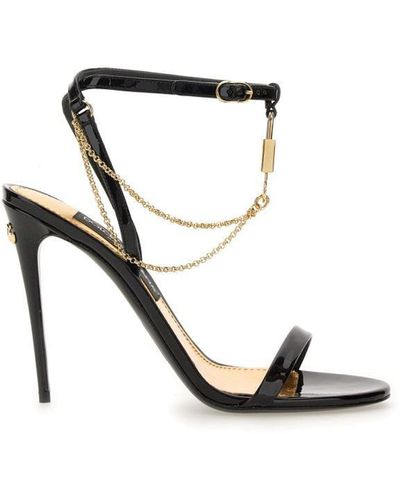 Dolce & Gabbana Sandal With Chain And Charm - White