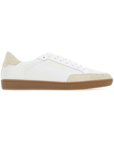 Saint Laurent Sl/10 Low-top Leather Sneakers - White