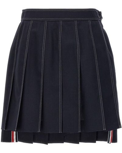 Thom Browne Mini Pleated Skirt Skirts - Blue