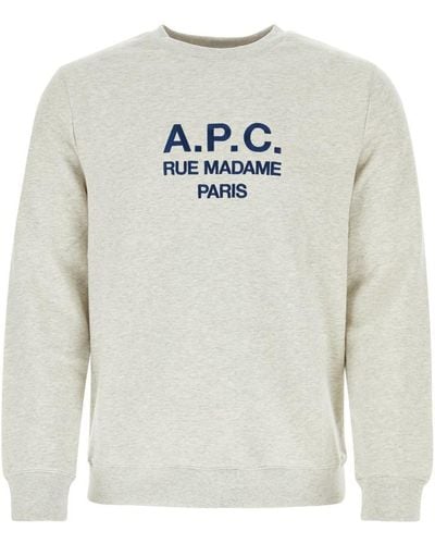 A.P.C. Light Gray Cotton Rufus Sweatshirt - White