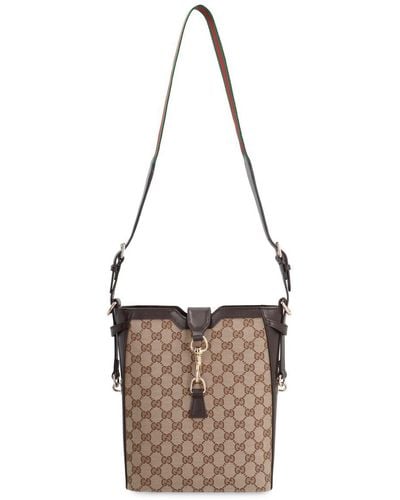 Gucci Canvas Bucket Bag - Brown