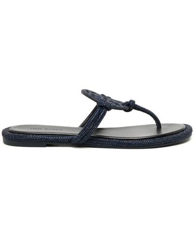 Tory Burch Miller Leather Thong Sandals - Blue