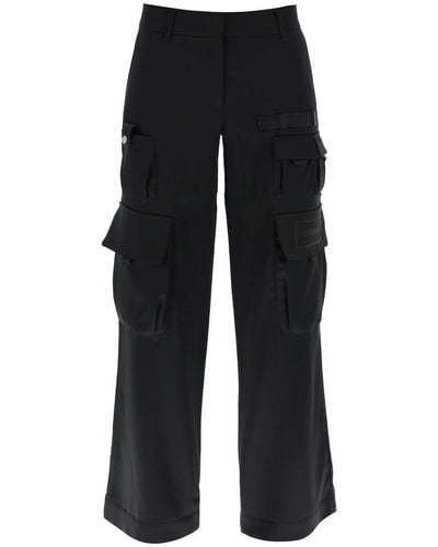 Off-White c/o Virgil Abloh Toybox Cargo Trousers In Satin - Black