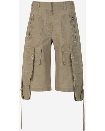 Acne Studios Cotton Cargo Bermuda Shorts - Natural