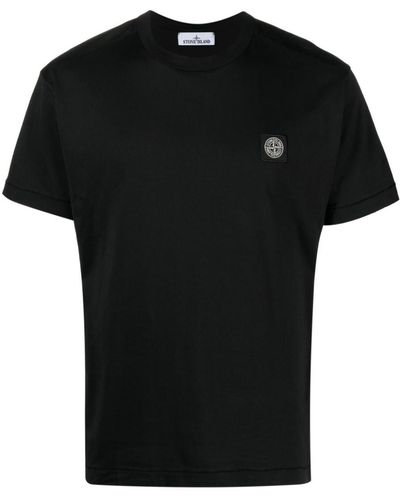 Stone Island Tone Island Logo Cotton T-shirt - Black