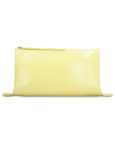 Jil Sander Leather Clutch - Yellow