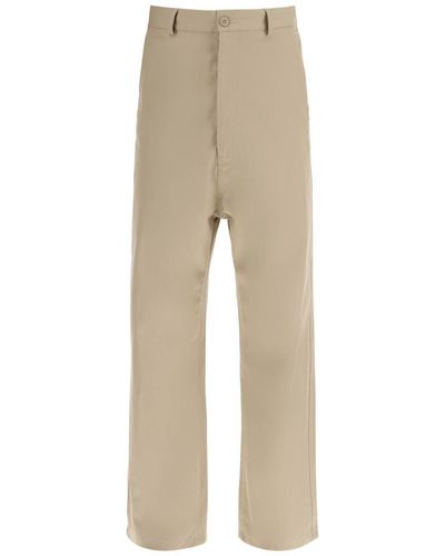 MM6 by Maison Martin Margiela Loose Straight Leg Pants With A - Natural