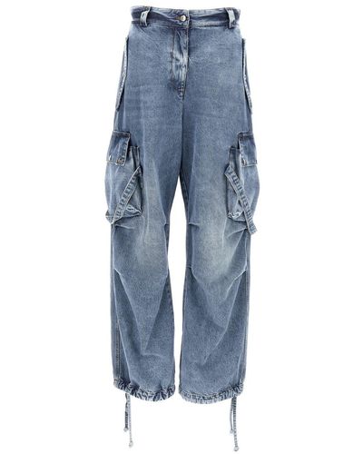 MSGM Cargo Jeans Blue