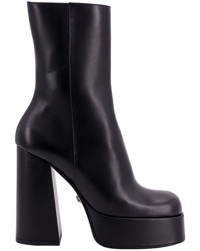 Versace Women Metallic Aevitas Platform Boots - Black