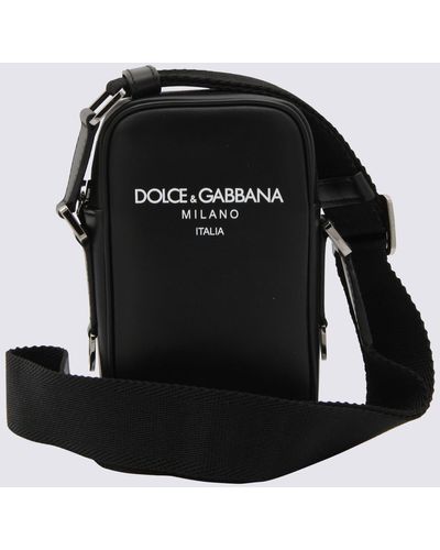 Dolce & Gabbana Leather Messenger Bag - Black