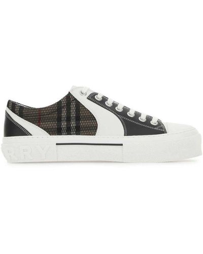 Burberry Vintage Check Mesh & Leather Trainer - White