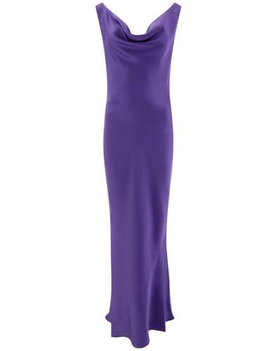 Norma Kamali "deep Drape Neck Gown" Dress - Purple