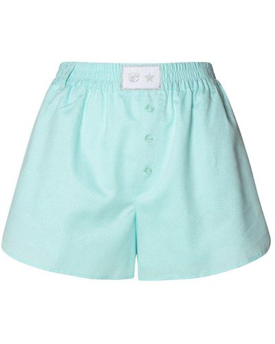 Chiara Ferragni Viscose Blend Shorts - Blue