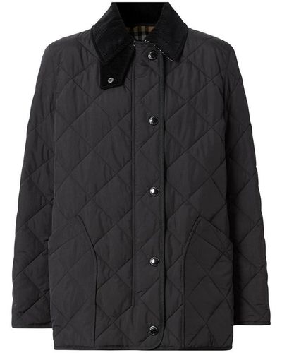Burberry Diamond Quilted Thermoregulated Barn Jacket - Black