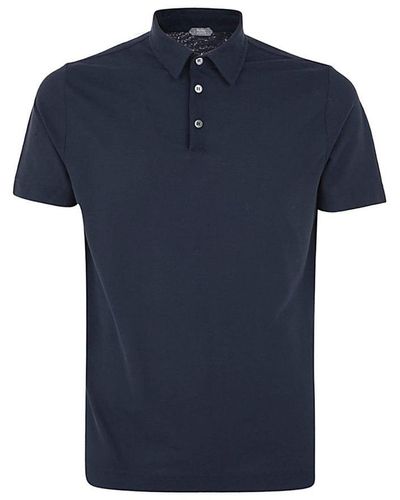 Zanone Polo Basic Pullover Clothing - Blue