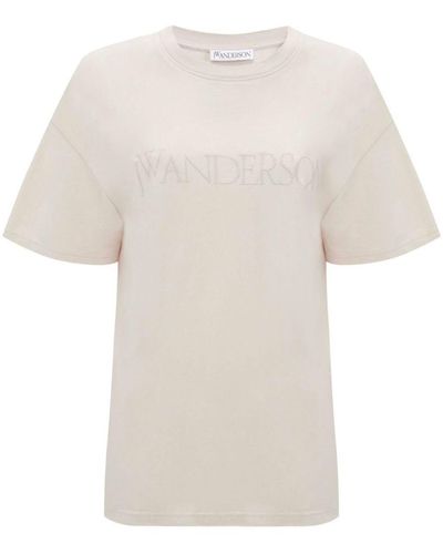 JW Anderson Logo-embroidered Cotton T-shirt - White