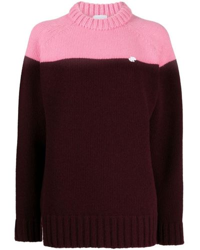 Patou Two-tone Knitted Sweater - Red