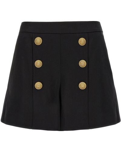Balmain Contrast Buttons Shorts - Black