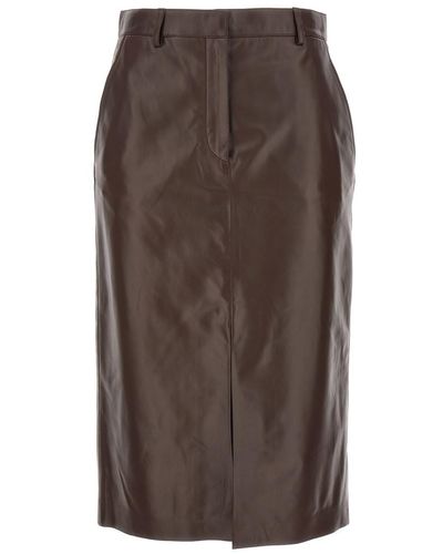 Lanvin Leather Skirt Skirts - Brown