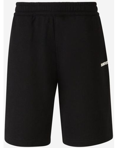 Burberry Logo Cotton Bermuda Shorts - Black