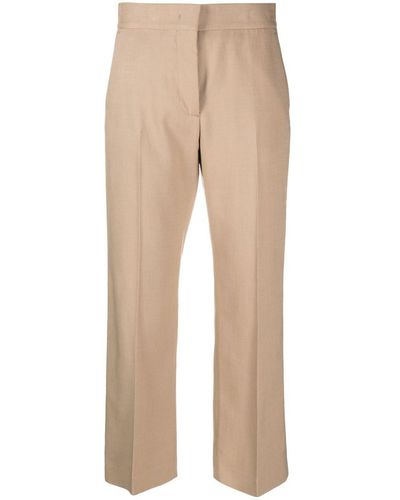 MSGM Straight-leg Cropped Tailored Pants - Natural