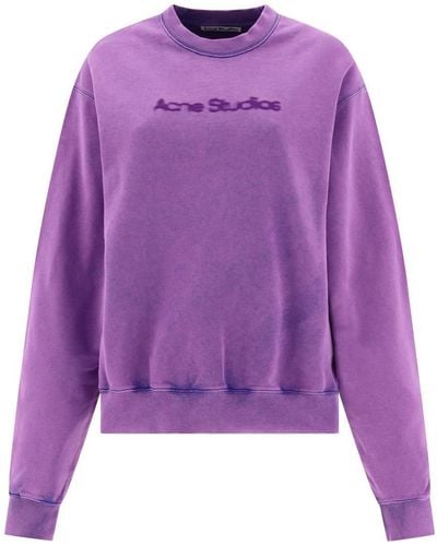 Acne Studios Sweatshirt With Blurred Logo - Purple