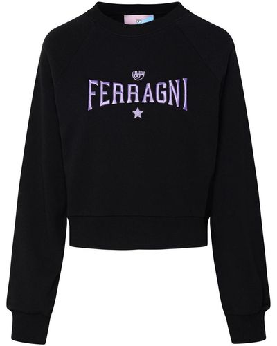 Chiara Ferragni Black Cotton Sweatshirt