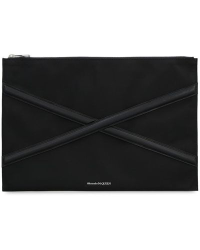 Alexander McQueen Harness Nylon Pouch-bag With Logo - Black