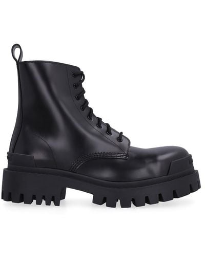 Balenciaga Strike Leather Boot - Black