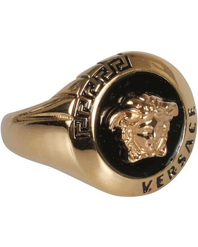 Versace Medusa-Plaque Ring - Metallic