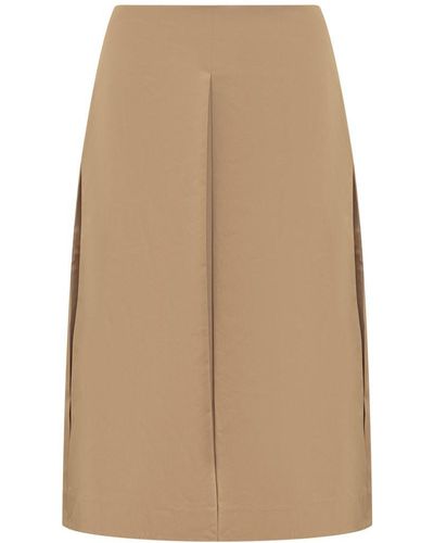 Tory Burch Pleated Skirt - Natural