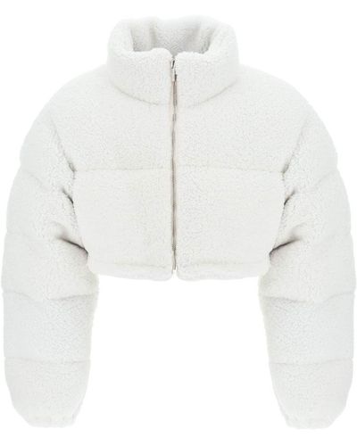 VTMNTS Cropped Shearling Puffer Jacket - White