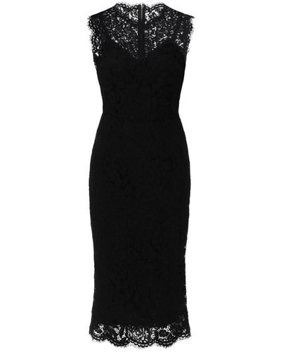 Dolce & Gabbana Lace Sheath Dress With A - Black