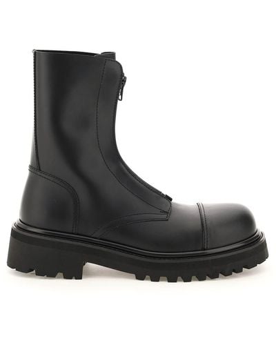 Vetements Zip-up Police Combat Boots - Black