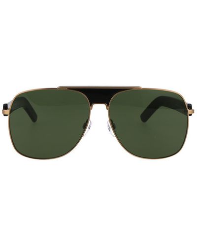 Palm Angels Bay Pilot-frame Sunglasses - Green