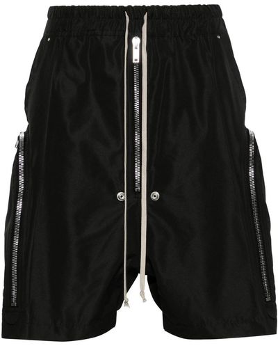Rick Owens Zip-pocket Poplin Shorts - Black