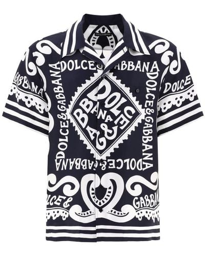 Dolce & Gabbana Printed Silk Shirt - Blue