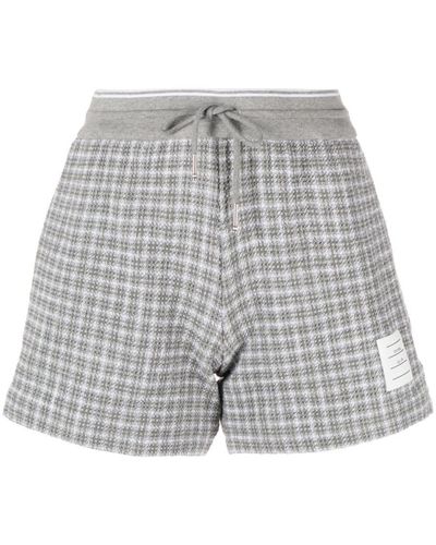 Thom Browne Tweed Cotton Shorts - Gray