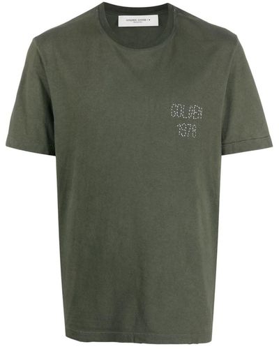 Golden Goose Distressed Golden 1978 Embroidery T-Shirt - Green