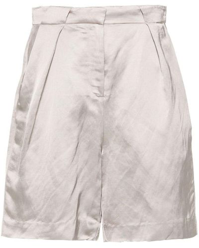 Calvin Klein Satin Tailored Shorts - Natural