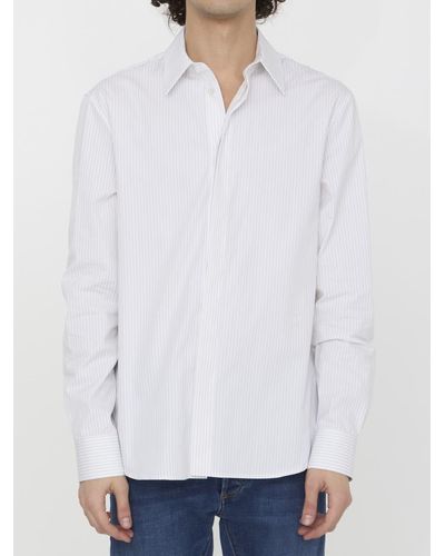 Bottega Veneta Pinstriped Cotton Shirt - White