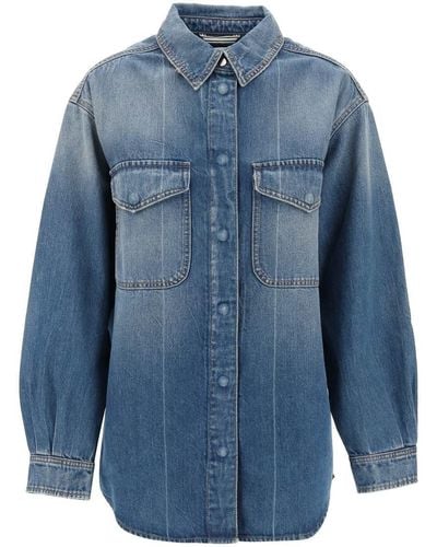 Closed Denim Overshirt Made Of Recycled Cotton Blend - Blue
