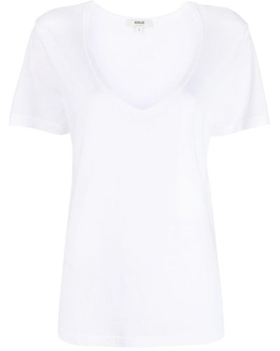 Agolde V-neck Cotton-blend T-shirt - White