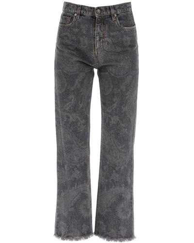 Etro Cropped Jeans - Gray