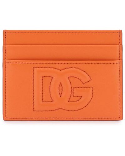 Dolce & Gabbana Card Holder With Logo - Orange