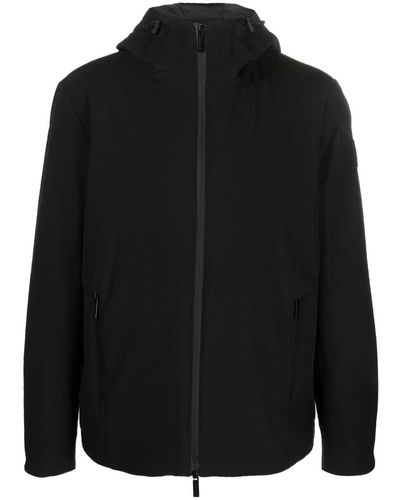 Woolrich Logo-patch Zip-up Hooded Jacket - Black