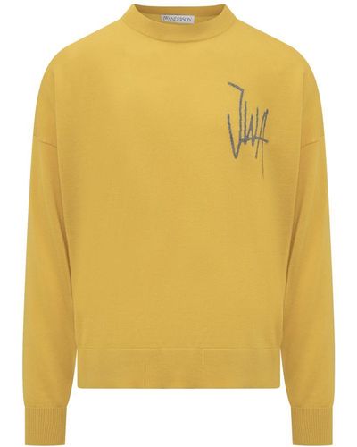 JW Anderson Jumper With Logo - Yellow