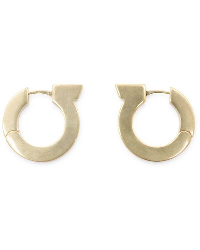 Ferragamo Gold Metal Logo Earrings - Metallic
